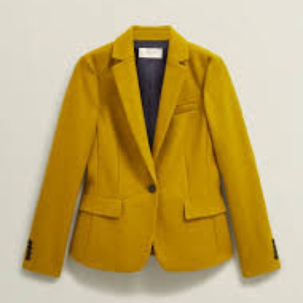 Hobbs London “Blake” Wool Blazer in Ochre, US size 14